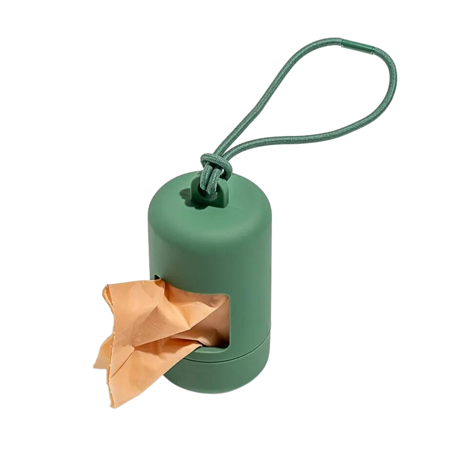 Waterproof Poop Bag Holder - Forest Green - Kubashii