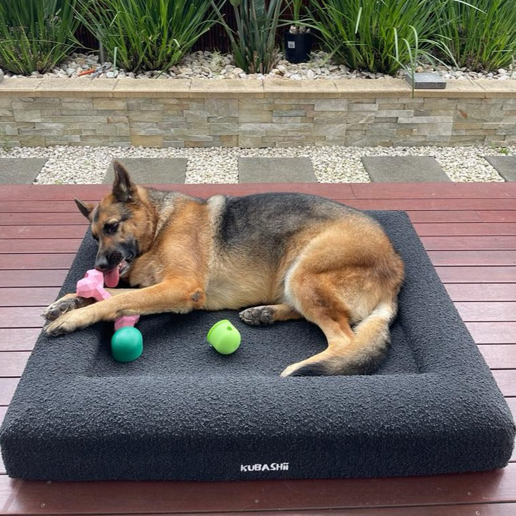 Memory Foam Boucle Bed - Mushroom-Kubashii