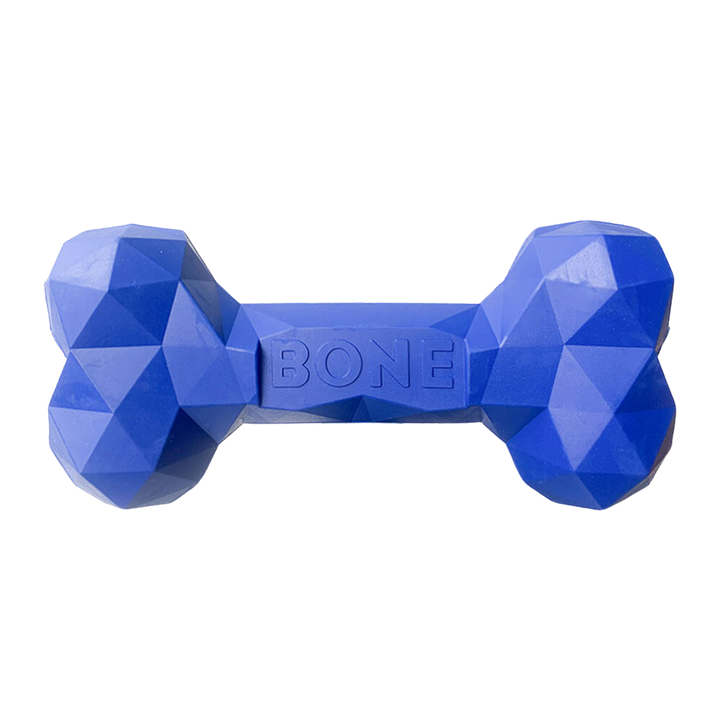 Natural Rubber Chew Bone - Royal Blue - Kubashii