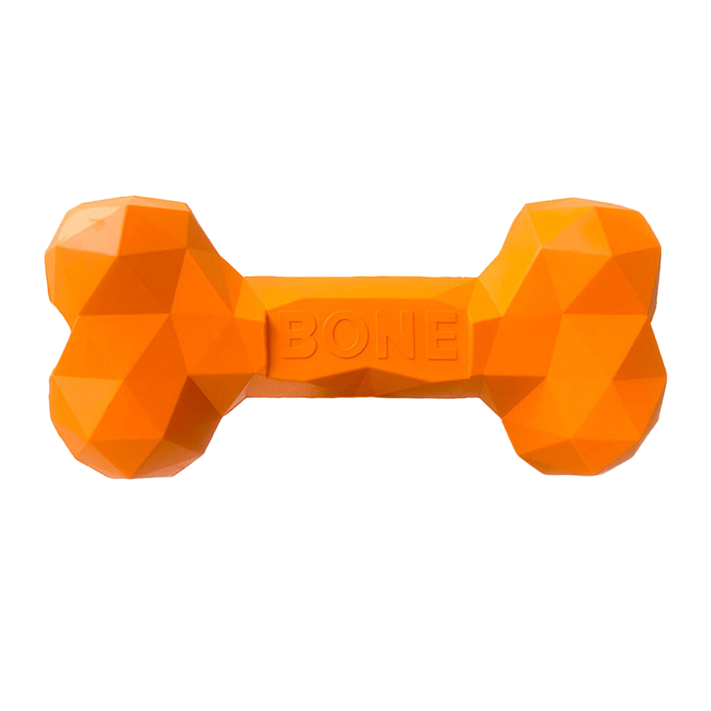 Natural Rubber Chew Bone - Orange - Kubashii