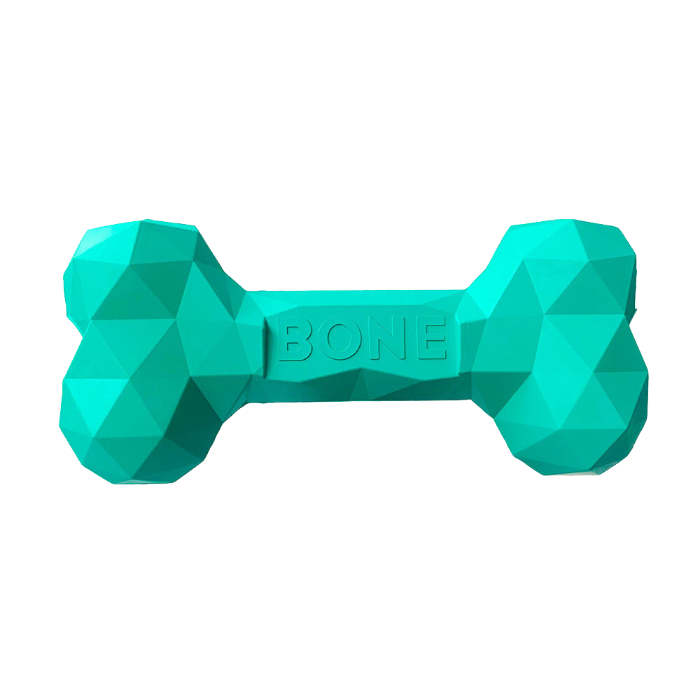 Natural Rubber Chew Bone - Aqua - Kubashii