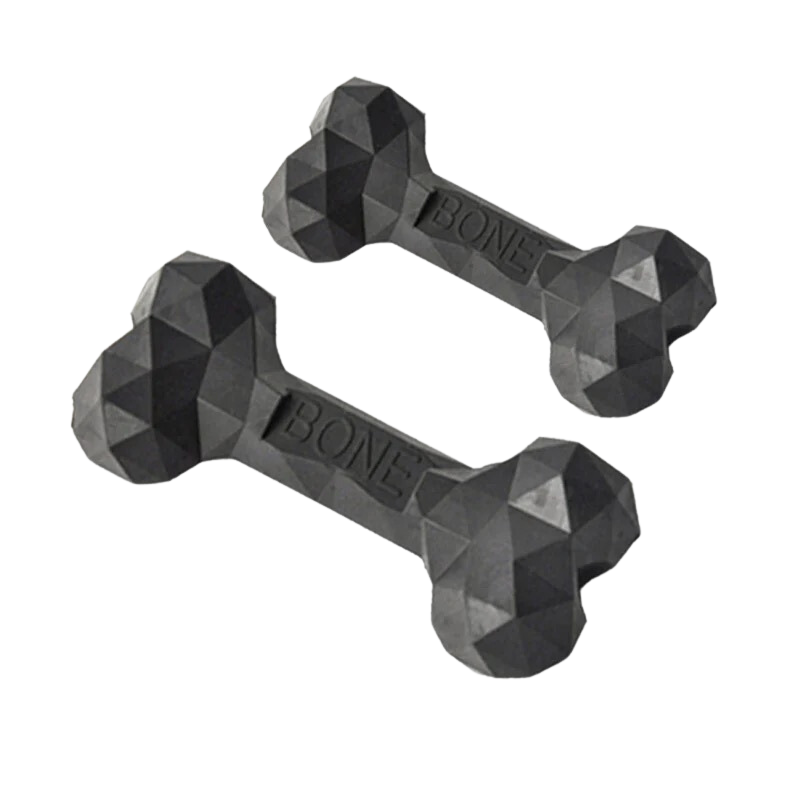 Natural Rubber Chew Bone - Black-Kubashii