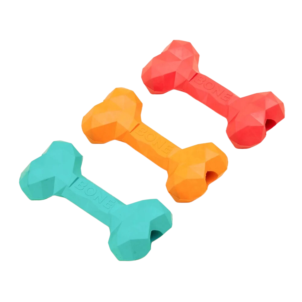 Natural Rubber Chew Bone - Orange