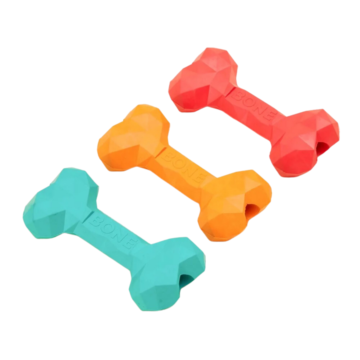 Natural Rubber Chew Bone - Orange