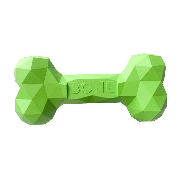 Natural Rubber Chew Bone - Green - Kubashii