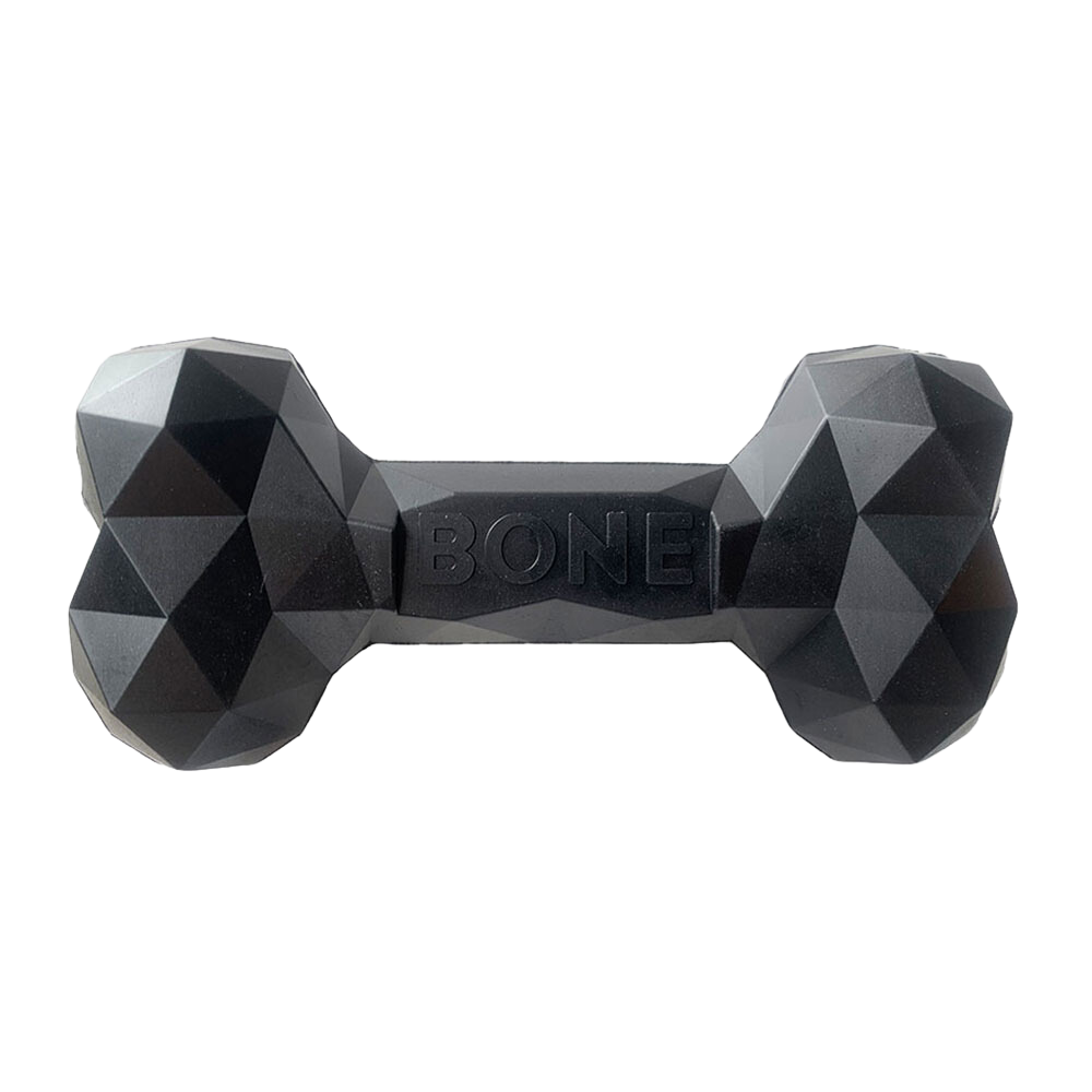 Natural Rubber Chew Bone - Black-Kubashii