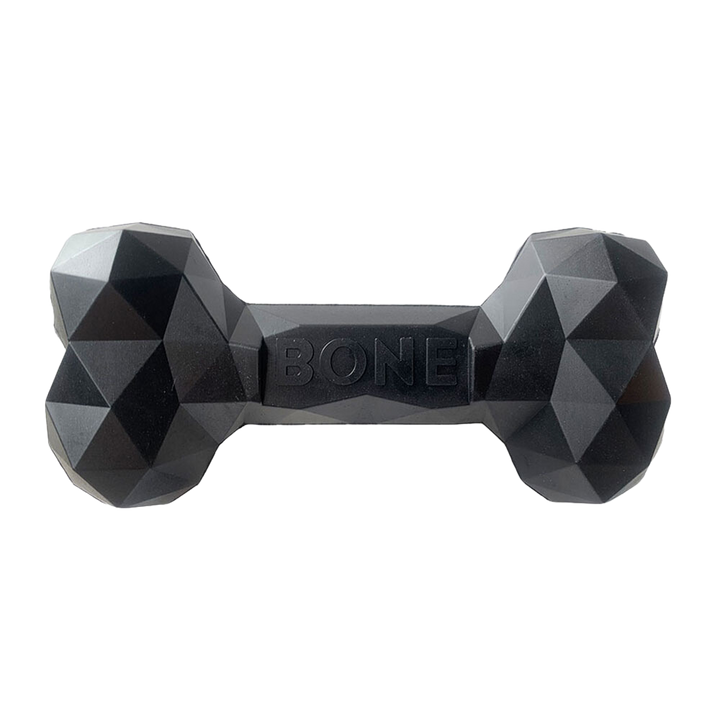 Natural Rubber Chew Bone - Black - Kubashii